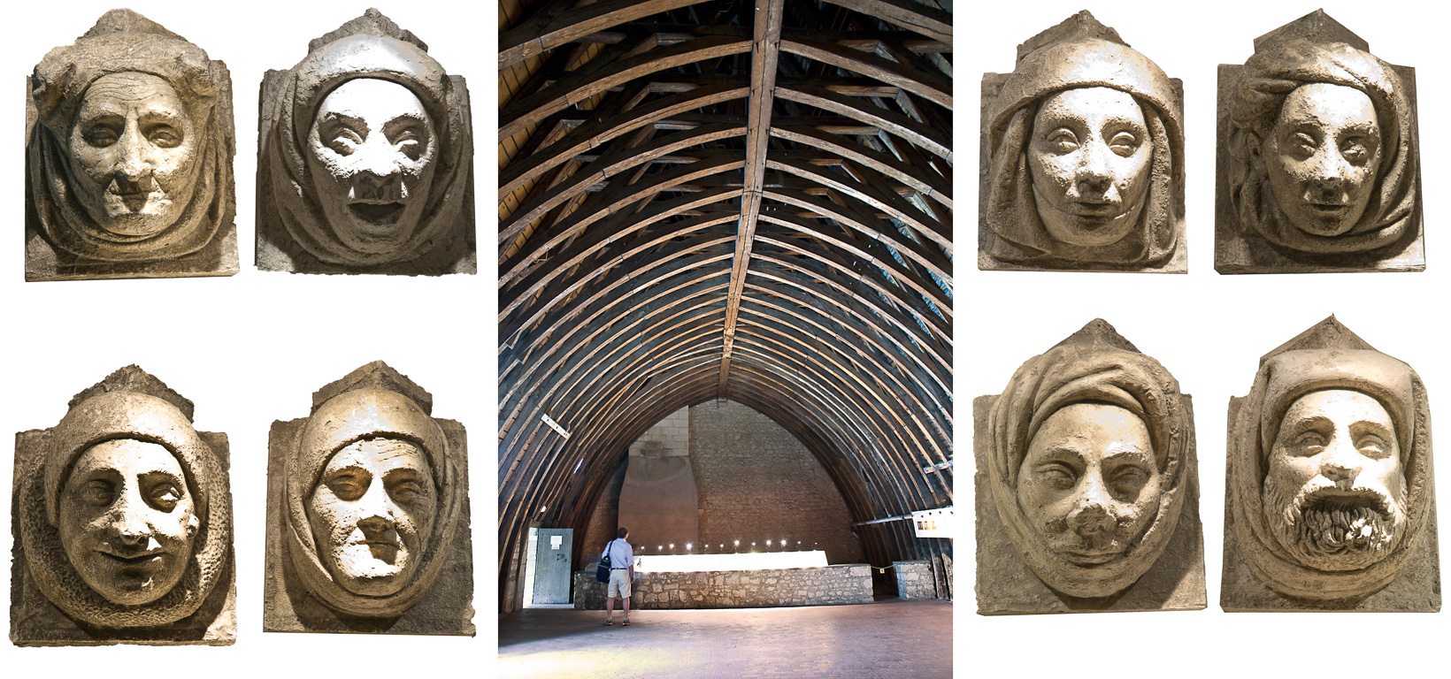 18000 Bourges Palais Jacques Cœur. Les  combles et les  têtes sculptées.