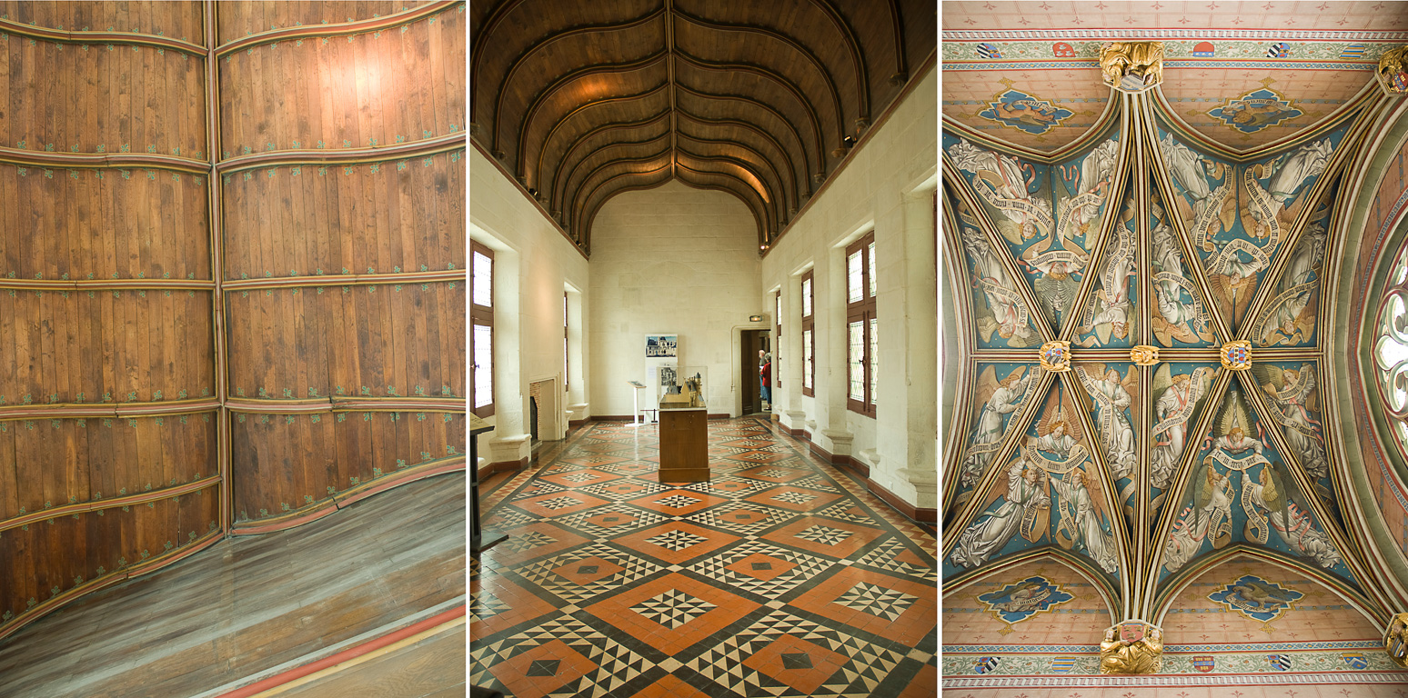 18000 Bourges Palais Jacques Cœur Galerie du Levant. Le plafond et  plafond ornementé de la chapelle.