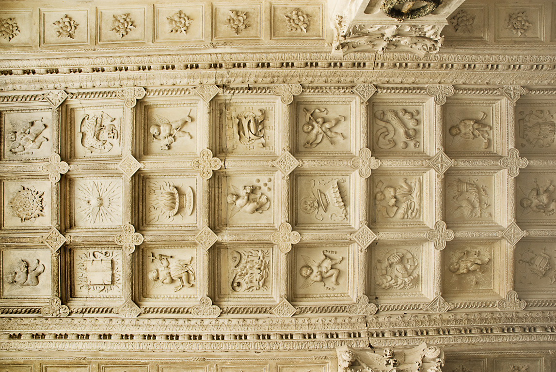 18000 Bourges Hôtel Lallemant plafond à caissons orné de symboles