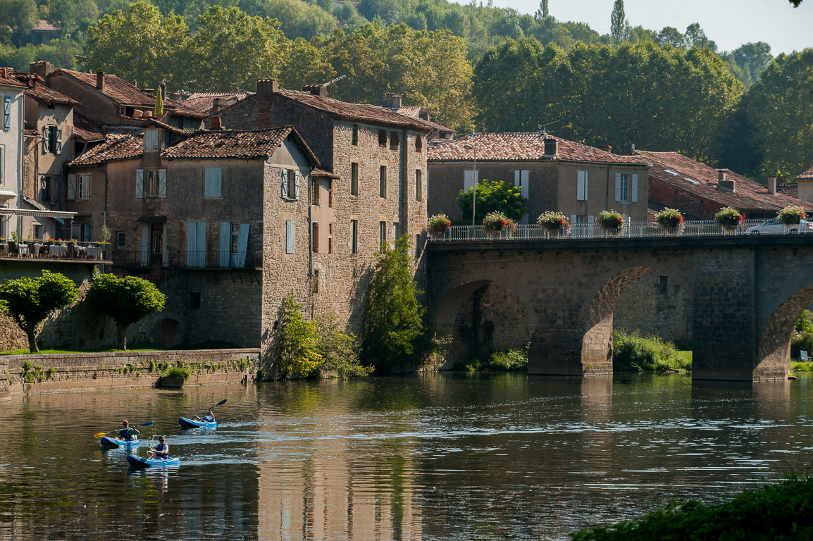 Saint-Antonin Noble Val. Canyoning sur l'Aveyron.