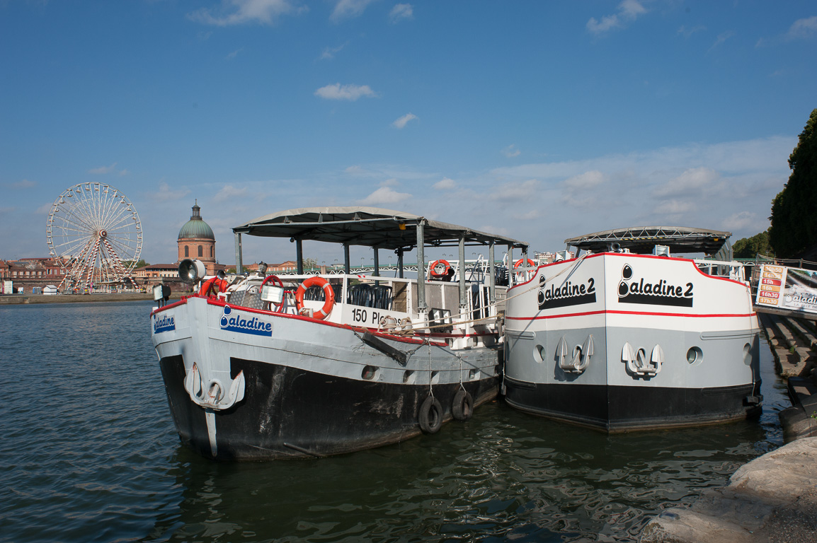 Péniche Baladine et Christian Delmas le pilote