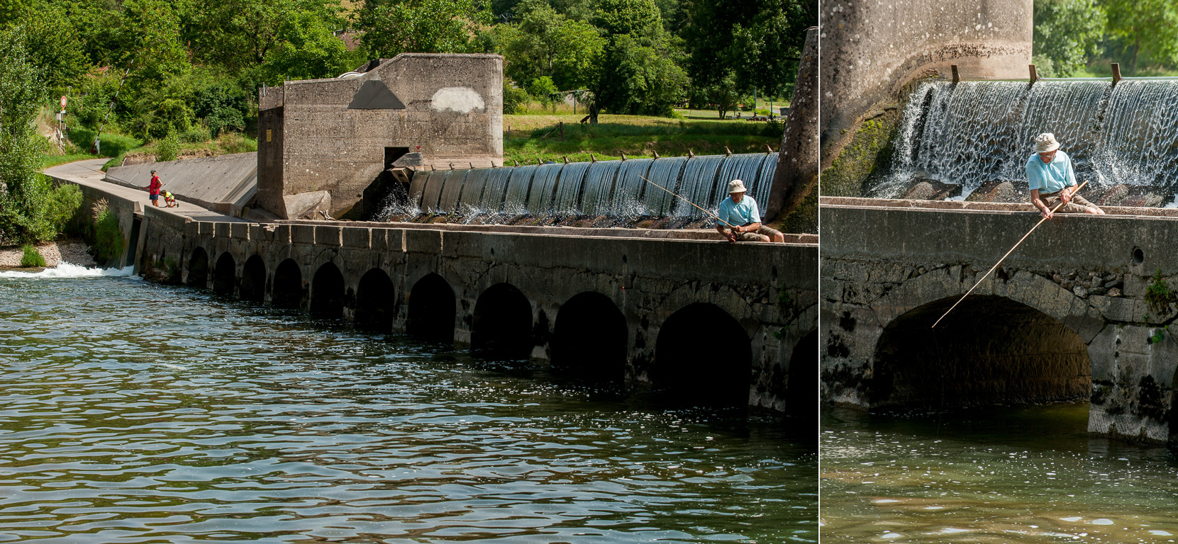 Barrage EDF, sur les rives du Tarn.