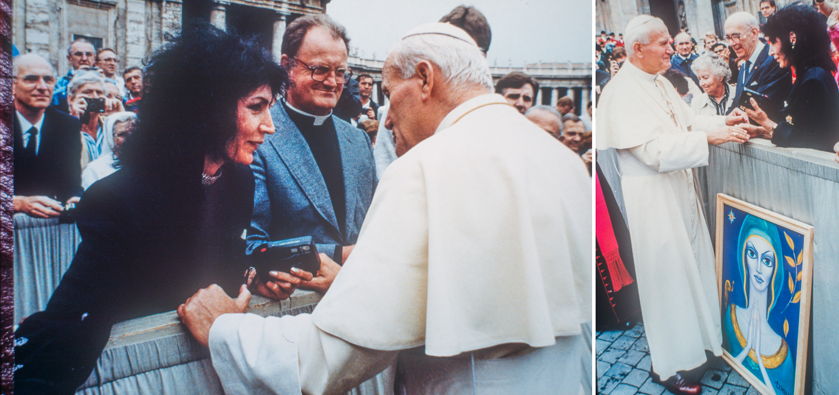 Djuna, artiste peintre et médium. Elle a rendu visite au pape Jean-Paul II.